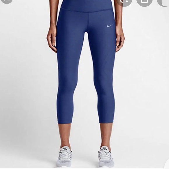 Nike power epic perforated blue crop size small - Picture 1 of 7
